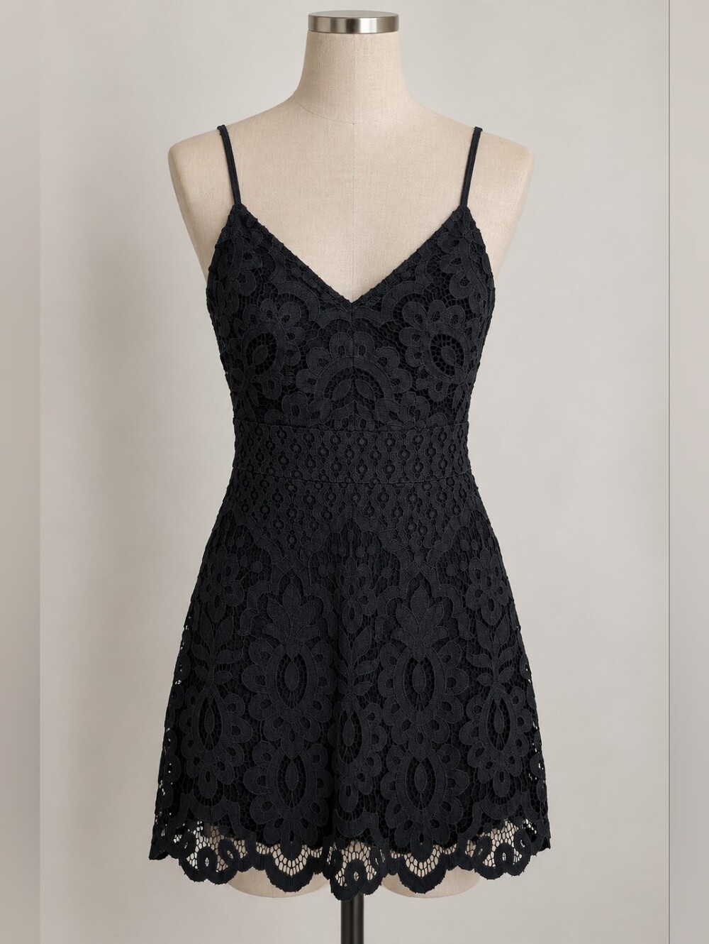 Abercrombie & Fitch Black Lace V-Neck Mini Dress Size XXSP